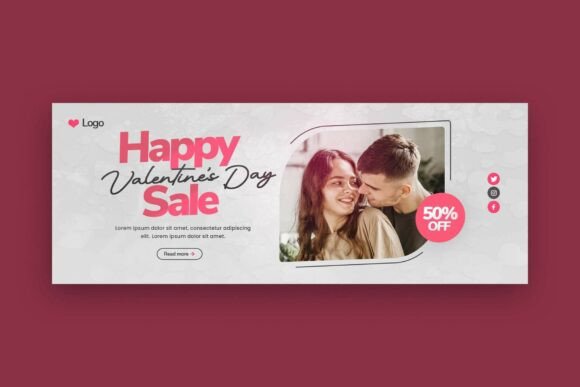 Download Happy Valentine's Day Facebook Banner - Book Collection