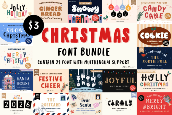Download Christmas Font Bundle - Christmas font Collection