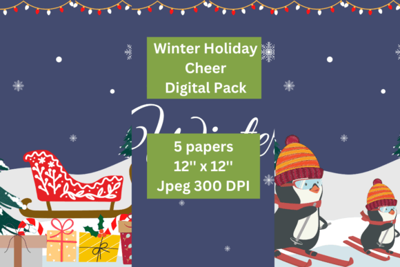 Download Holiday Winter Cheer Digital Papers - Holiday Collection