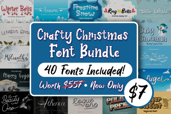 Download Crafty Christmas Font Bundle - Christmas font Collection